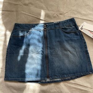 Rewash zip up denim mini skirt